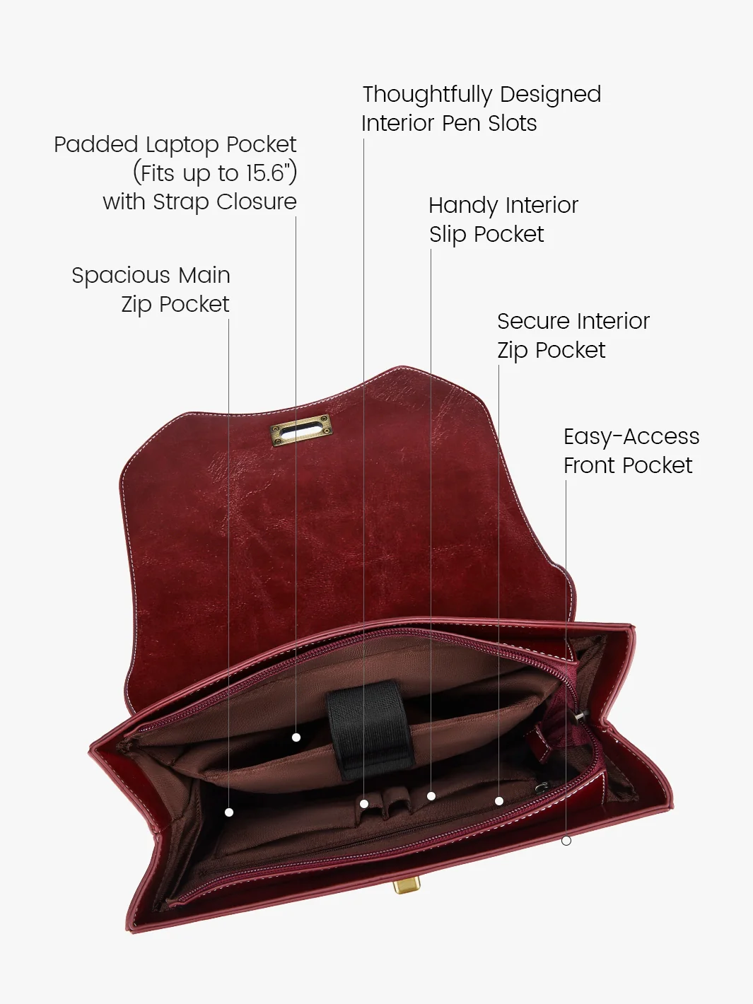 Wilder Vintage Leather 15.6-inch Laptop Backpack - Image 24