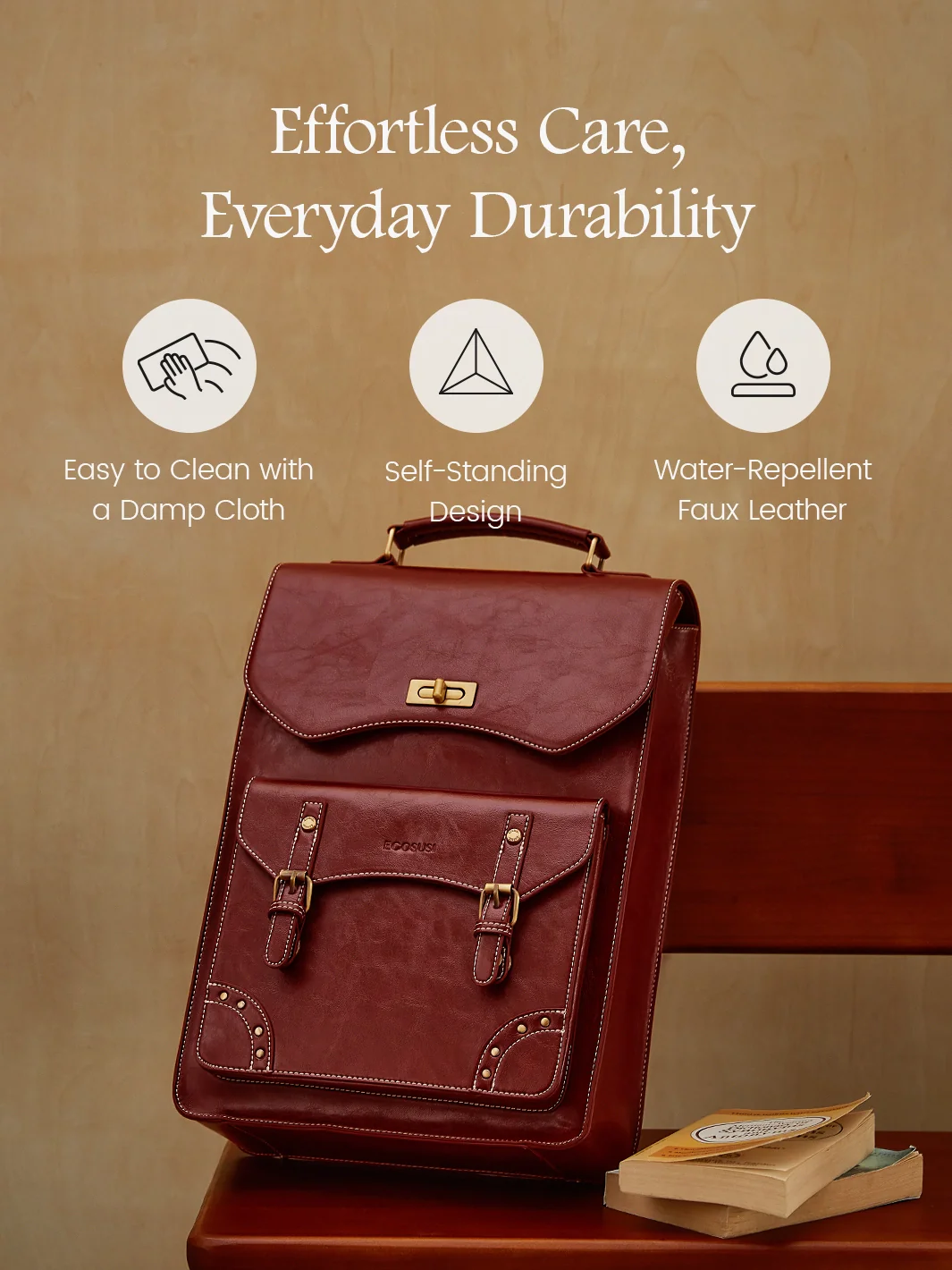 Wilder Vintage Leather 15.6-inch Laptop Backpack - Image 28