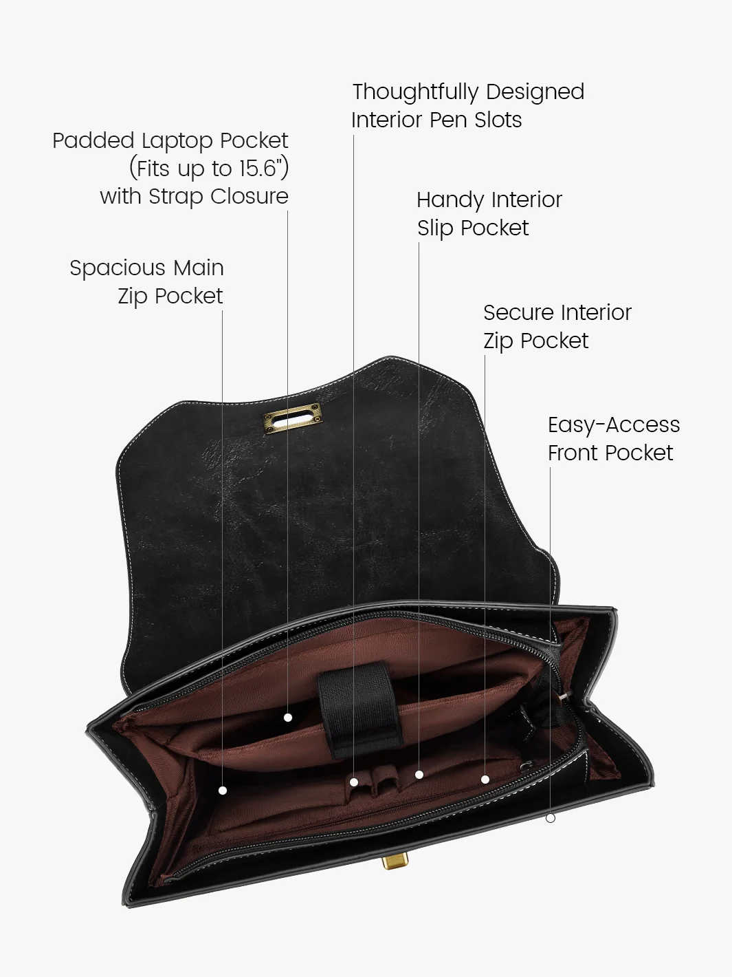 Wilder Vintage Leather 15.6-inch Laptop Backpack - Image 4