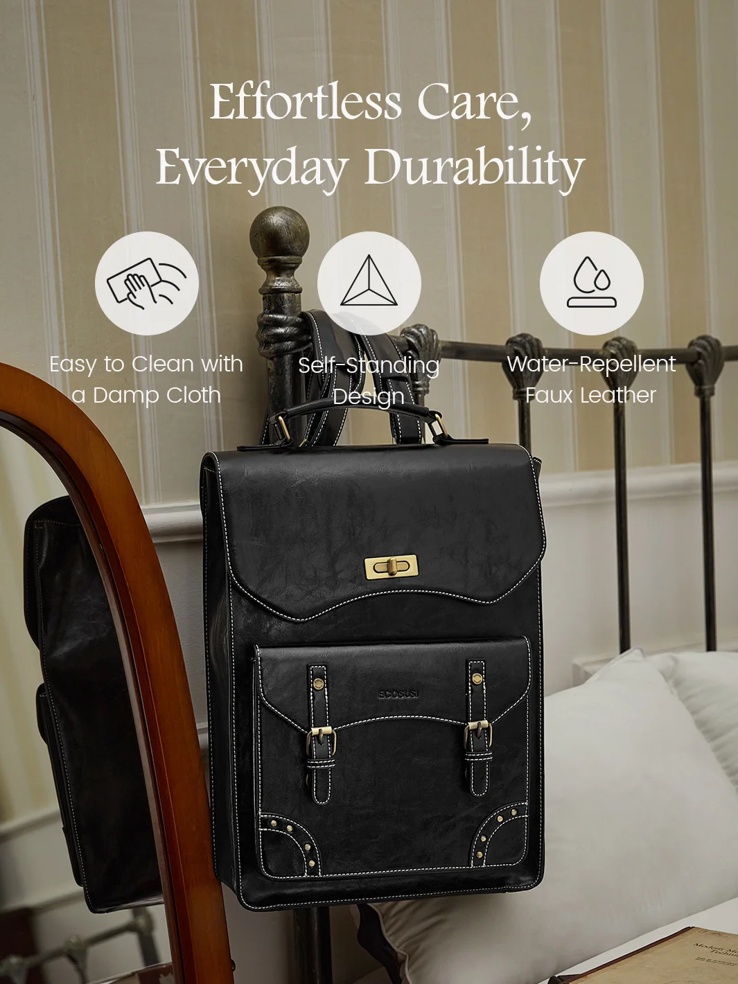 Wilder Vintage Leather 15.6-inch Laptop Backpack - Image 8