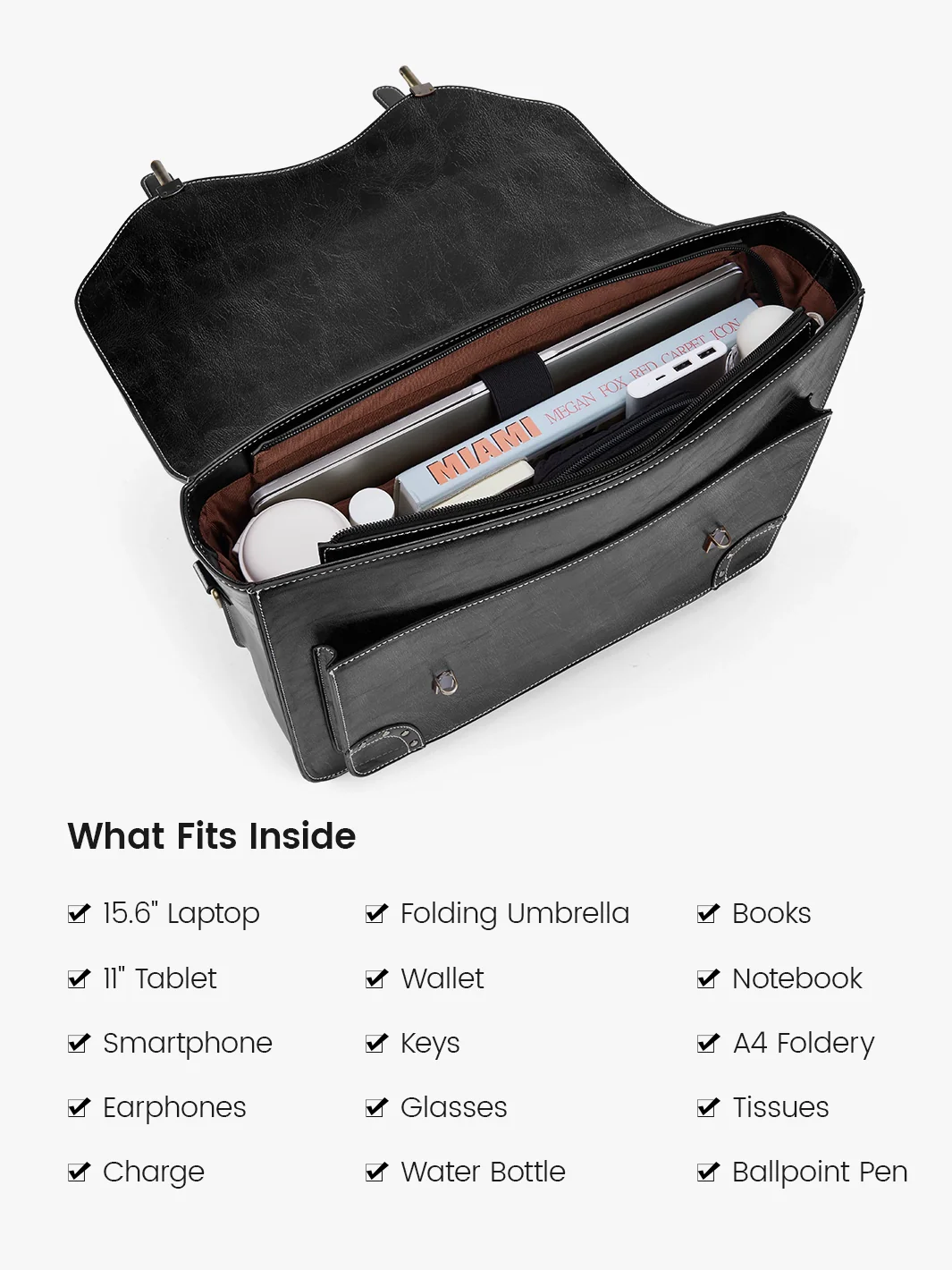 Wilder Vintage Rivet 15.6-Inch Briefcase - Image 19