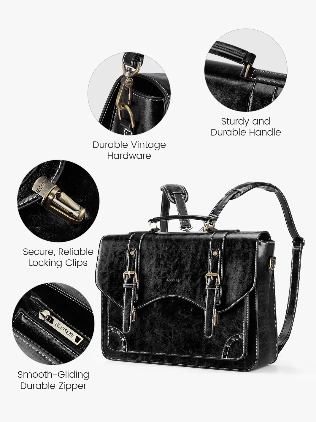 Wilder Vintage Rivet 15.6-Inch Briefcase - Image 20