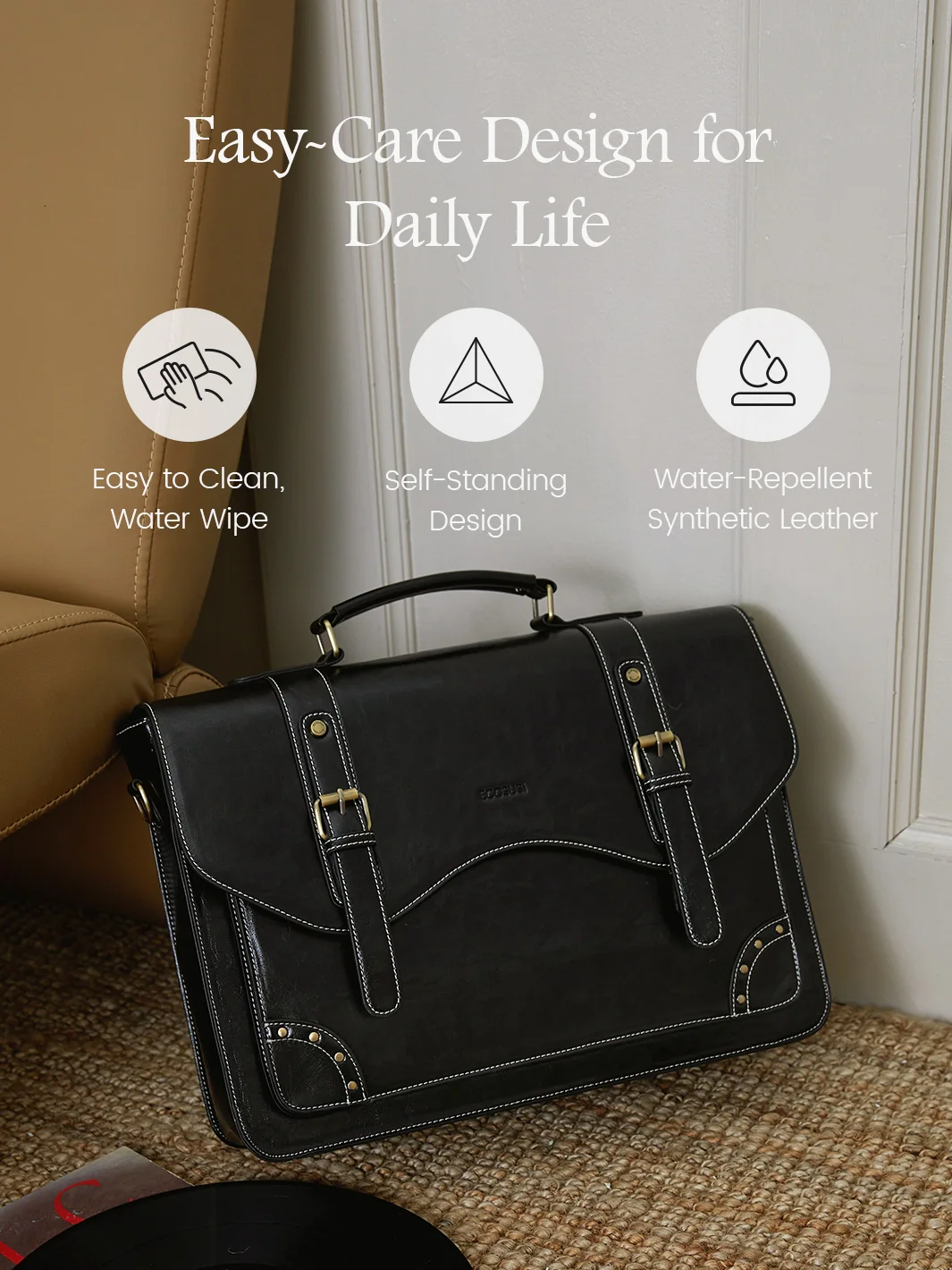 Wilder Vintage Rivet 15.6-Inch Briefcase - Image 22