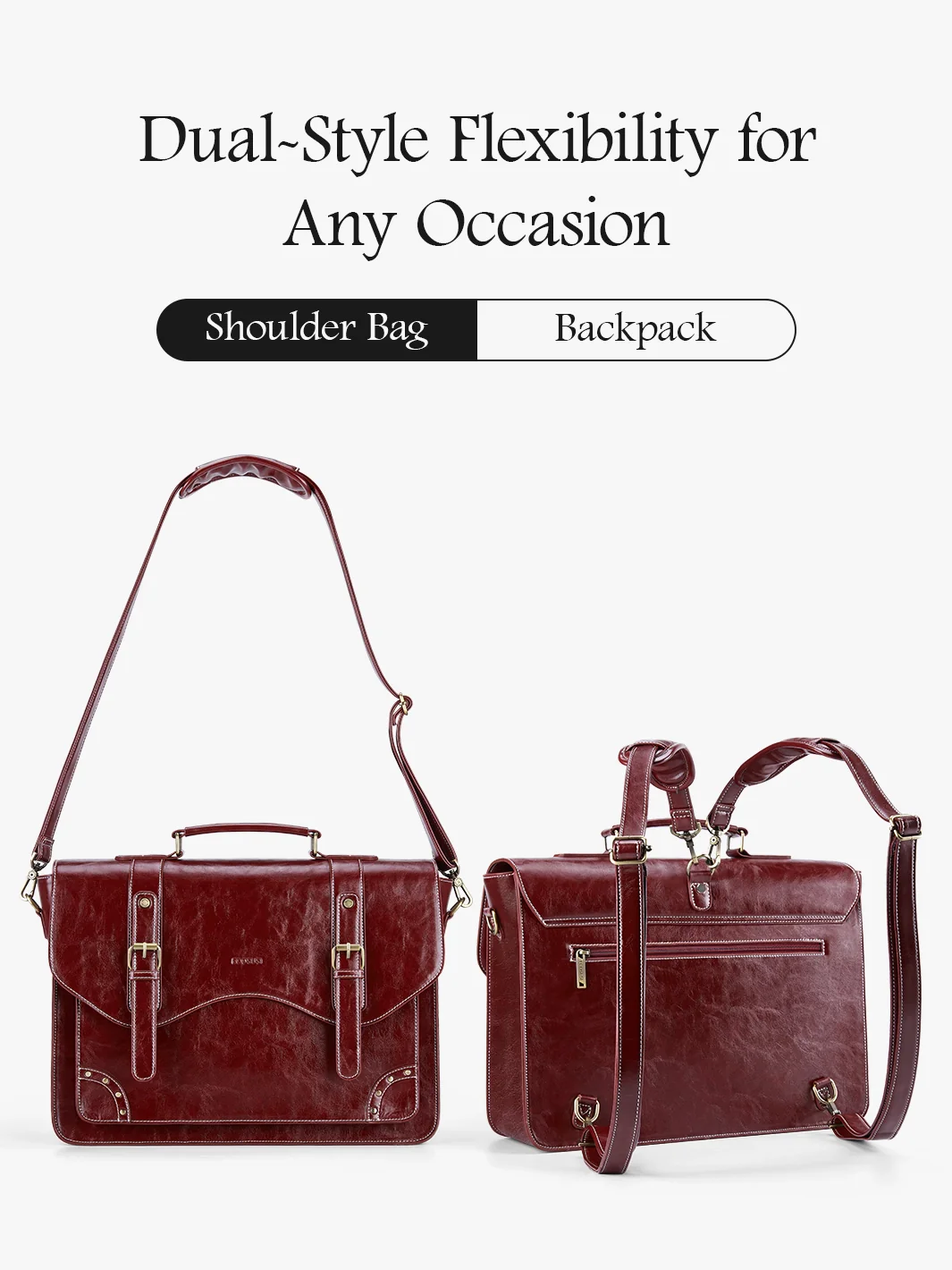 Wilder Vintage Rivet 15.6-Inch Briefcase - Image 4